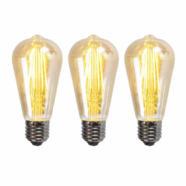 Set mit 3 E27 dimmbaren LED-Lampen ST64 Gold 5W 450 lm 2200K