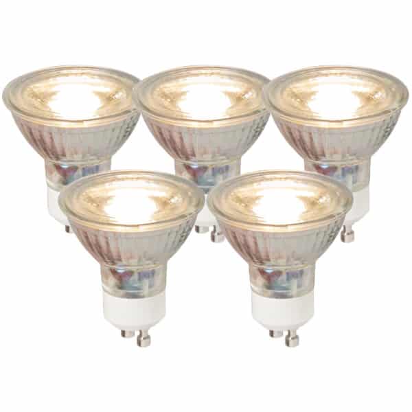 Set mit 5 GU10 LED-Lampen COB 5W 450LM 3000K