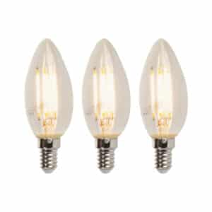 Set mit 3 LED E14 dimmbaren Kerzenlampen B35 5W 380lm 2700K