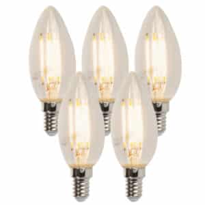 Set mit 5 E14 dimmbaren LED-Kerzenlampen B35 5W 380 lm 2700K