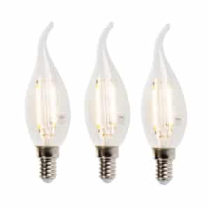 3er Set LED-Kerzenleuchte E14 3W 2700K 250lm F35 dimmbar klar