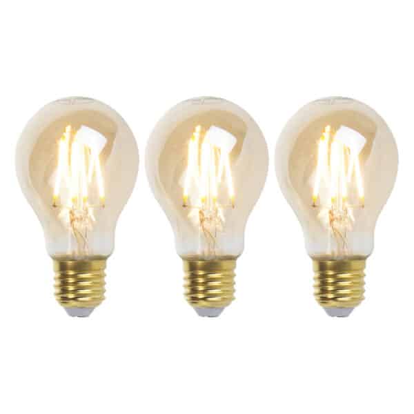 Set mit 3 E27 dimmbaren LED-Lampen Goldline 5W 380 lm 2200K