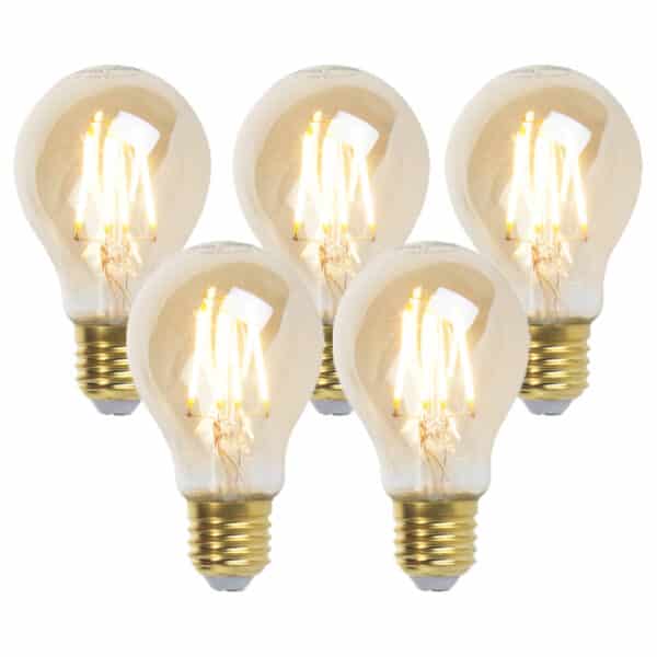 Set mit 5 E27 dimmbaren LED-Lampen Goldline 5W 380 lm 2200K