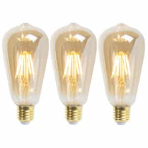 Set mit 3 E27 dimmbaren LED-Lampen ST64 Goldline 5W 380 lm 2200K