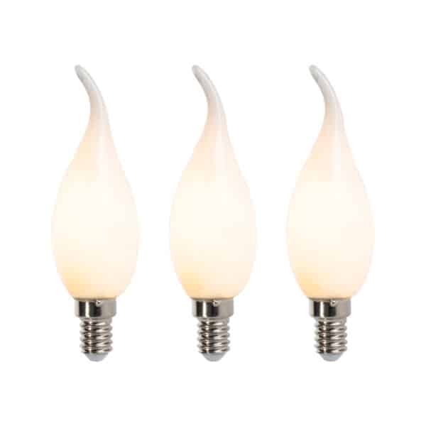 3er Set E14 dimmbare LED Lampen F35 matt 3W