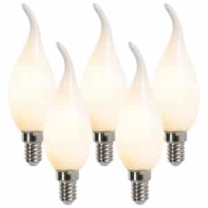 5er Set E14 dimmbare LED Glühlampen F35 matt 3W