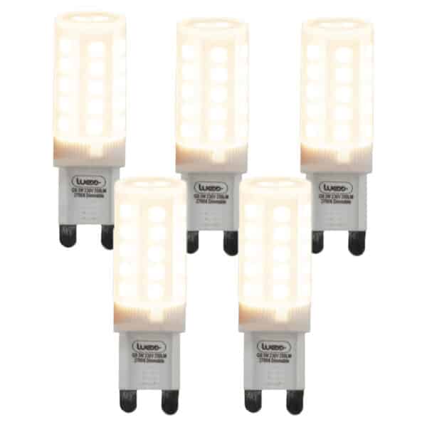 Set mit 5 G9 dimmbaren LED-Lampen 3W 280 lm 2700K