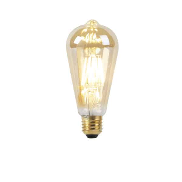 E27 LED Lampe ST64 dimmbar bis warm gold 8W 806 lm 2000-2700K