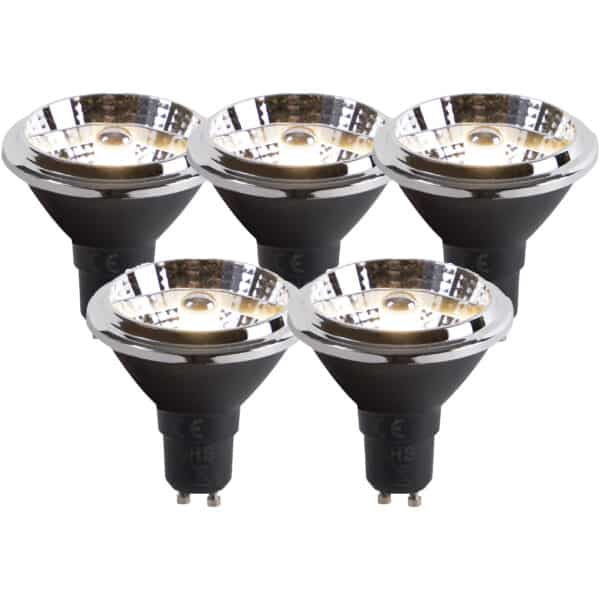 Set aus 5 LED-Lampen AR70 GU10 6W 2000K-3000K dim to warm
