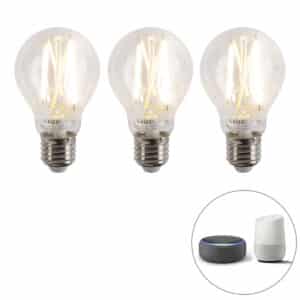 Set mit 3 intelligenten E27 dimmbaren LED-Lampen A60 7W 806 lm 1800-3000K