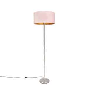 Stehlampe Stahl mit rosa Schirm 50 cm - Simplo