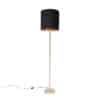 Klassische Stehlampe Messing mit schwarzem Schirm 40 cm - Simplo