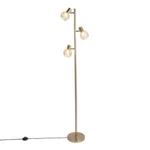 Design Stehleuchte Gold 3-Licht verstellbar - Mesh