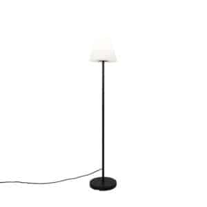 Außen Stehlampe schwarz mit weißem Schirm IP65 25 cm - Virginia