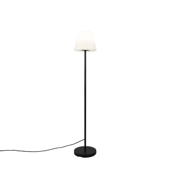 Außen Stehlampe schwarz mit weißem Schirm IP65 25 cm - Virginia