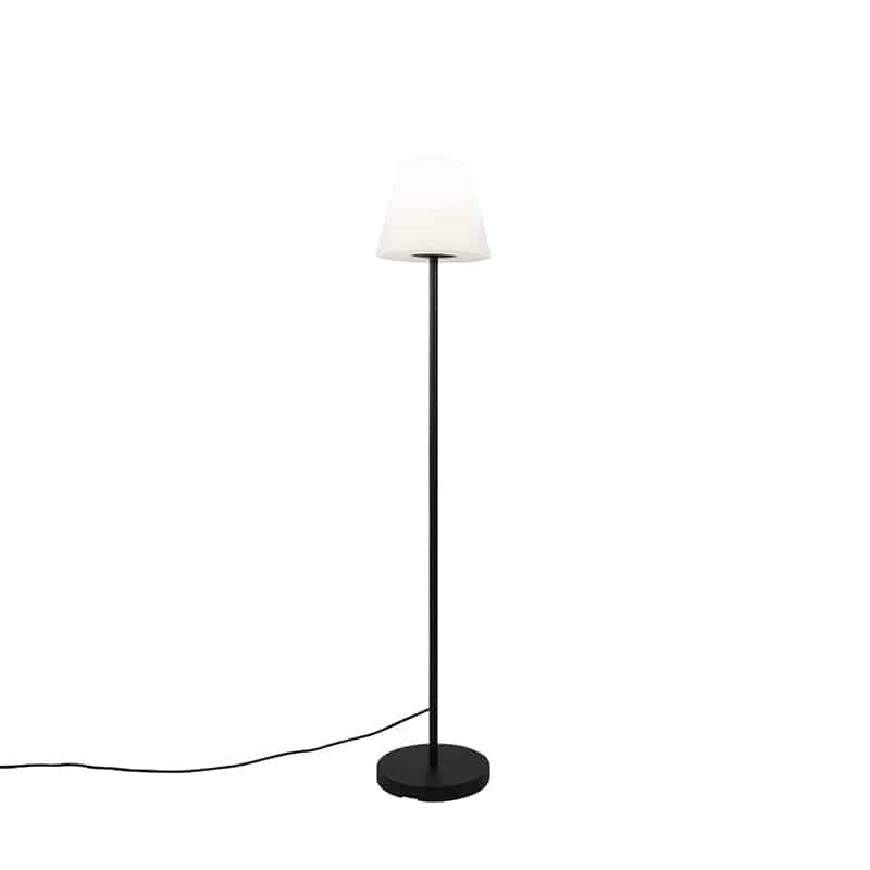 Außen Stehlampe schwarz mit weißem Schirm IP65 25 cm - Virginia