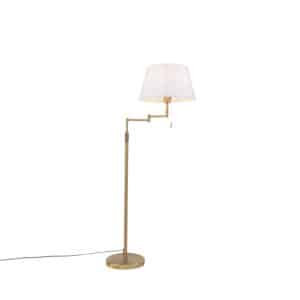 Stehlampe Bronze mit weißem Schirm und verstellbarem Arm - Ladas Deluxe