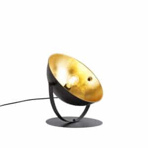 Industrielle Tischlampe schwarz mit Gold verstellbar 39