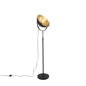 Stehlampe schwarz mit Gold 35 cm verstellbar - Magnax