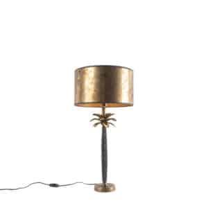 Art Deco Tischlampe Bronze mit Bronzeschirm 35 cm - Areka