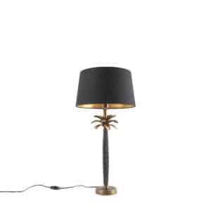 Art Deco Tischlampe Bronze mit schwarzem Schirm 35 cm - Areka