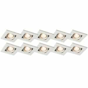 Set mit 10 Einbaustrahlern weiß einstellbar - Qure