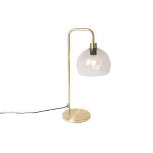 Moderne Tischlampe Messing mit Rauchschirm - Maly