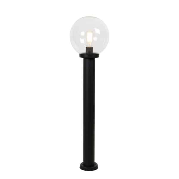 Außenstehleuchte schwarz mit klarer Kugel 100 cm IP44 - Sfera