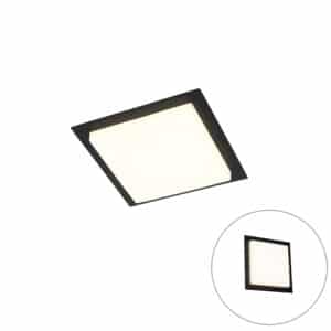 Moderne Deckenleuchte schwarzes Quadrat inkl. LED IP44 - Lys