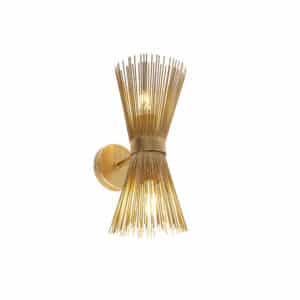 Art Deco Wandleuchte Gold 2-Licht - Besen