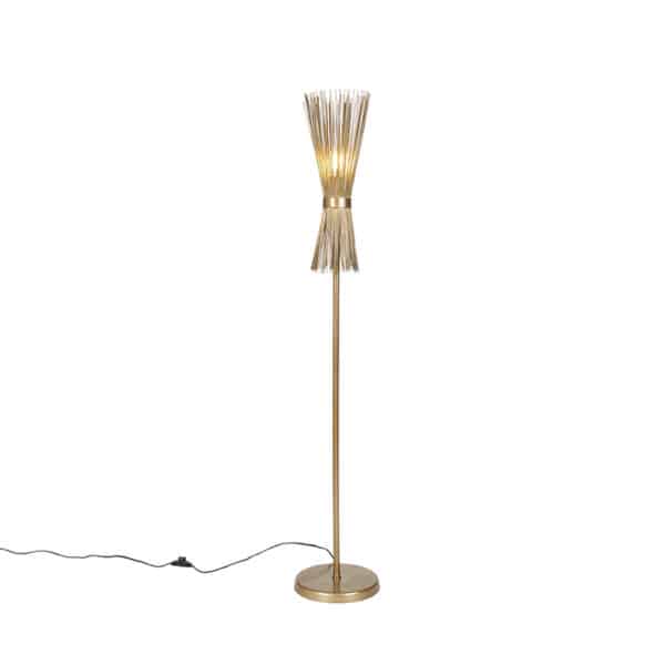 Art Deco Stehlampe Gold - Besen