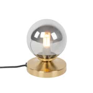Moderne Tischlampe Gold mit Rauchglas - Athen