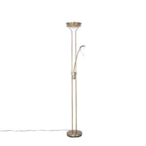 Moderne Stehlampe Bronze mit Leselampe inkl. LED dunkel bis warm - Diva