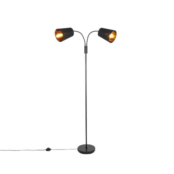 Moderne Stehlampe schwarz 2-Licht - Carmen