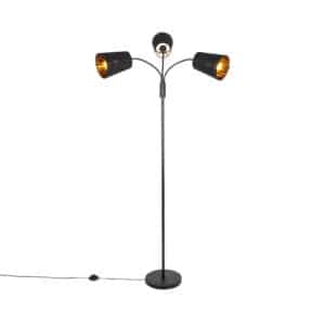 Moderne Stehlampe schwarz 3-Licht - Carmen