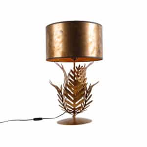 Vintage Tischlampe Gold mit Bronzeschirm - Botanica