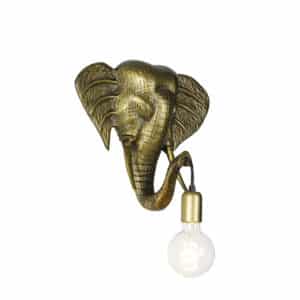 Vintage Wandlampe gold - Elefant