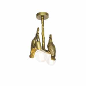 Vintage Messing Deckenlampe 2-flammig - Papegoje
