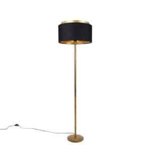 Moderne Stehlampe Gold mit Schirm Schwarz mit Gold - Simplo