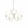 Kronleuchter Taupe mit plissierter Clamp Cap Creme 5-Licht - Como