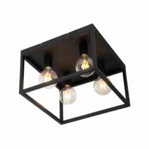 Industrielle Deckenlampe schwarz 40 cm 4-flammig - Cage