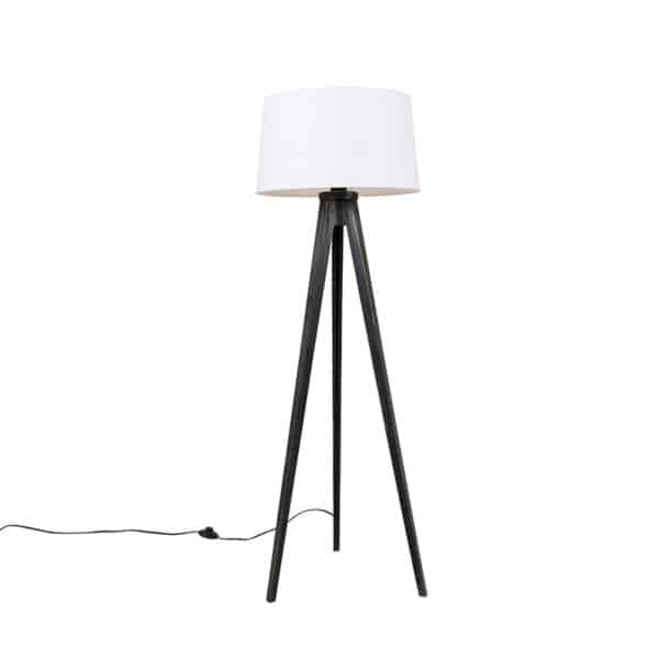 Dreibeinstativ schwarz mit Leinenschirm weiß 45 cm - Dreibeinstativ Classic