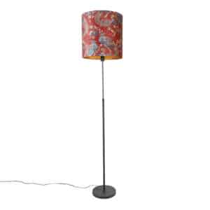 Stehlampe schwarz Schatten Pfau Design rot 40 cm - Parte