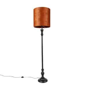 Classic Stehlampe schwarz mit Schirm rot 40 cm - Classico