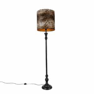 Stehlampe schwarz mit Schatten Leopard 40 cm - Classico