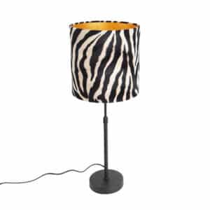 Tischlampe schwarzer Schirm Zebra Design 25 cm verstellbar - Parte