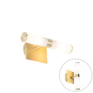 Moderne Wandleuchte gold IP44 2-flammig - Bad