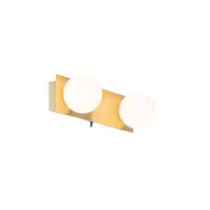 Moderne Wandleuchte gold 28 cm IP44 2-flammig - Cederic