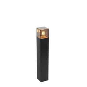 Stehende Außenlampe schwarz 50 cm IP44 mit Rauchglaseffekt - Dänemark