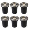 6er Set moderner Bodenspot Stahl Edelstahl - Basic Round